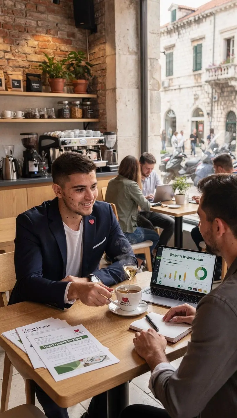 Čaj od gloga u šalici s prirodnim sastojcima za zdravlje srca.