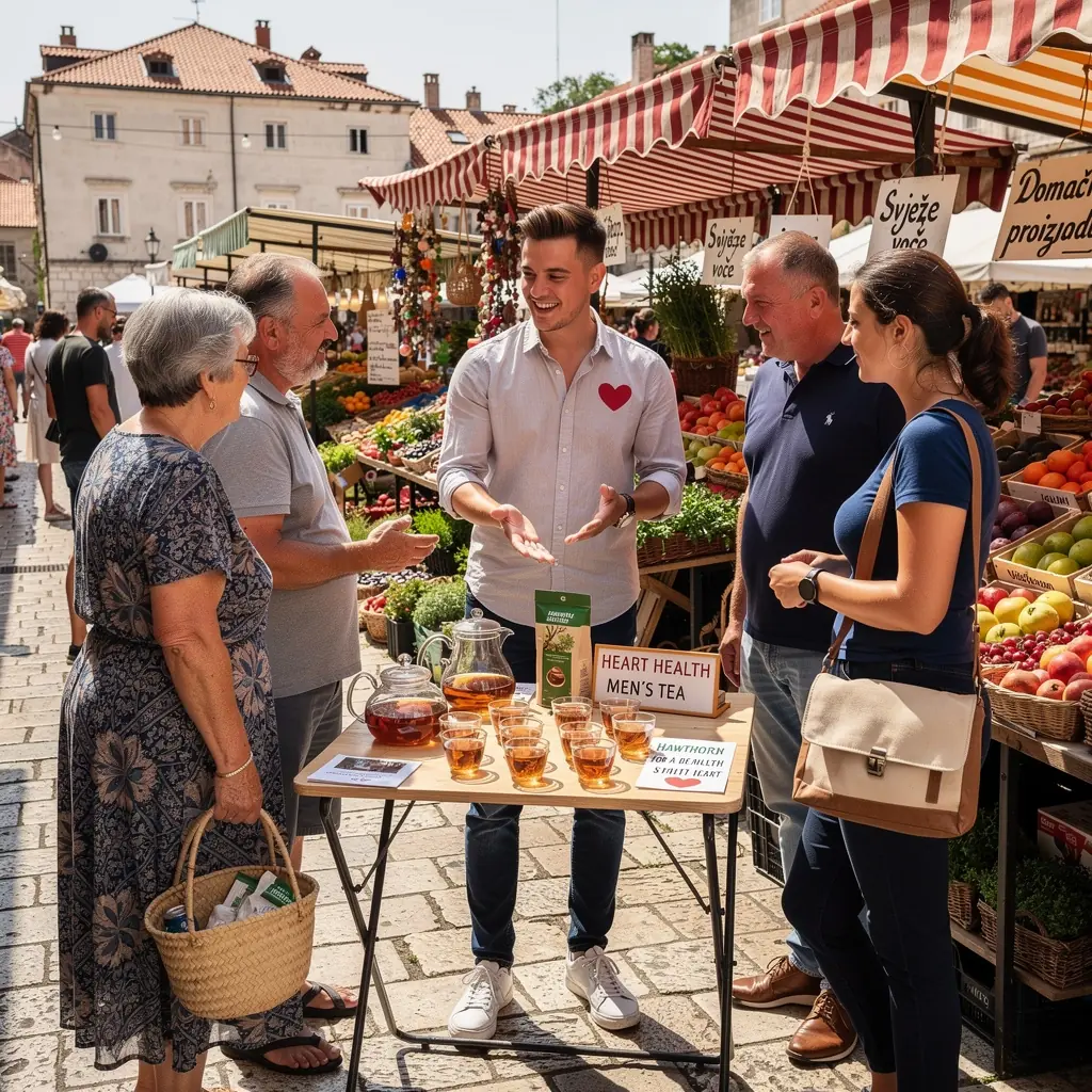 Voće gloga i listovi u prirodnom okruženju, naglašavajući zdravlje srca.